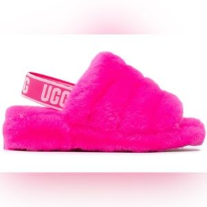 UGG Fluff Yeah Taffy Pink slipper slides. Worn lightly and never outside.